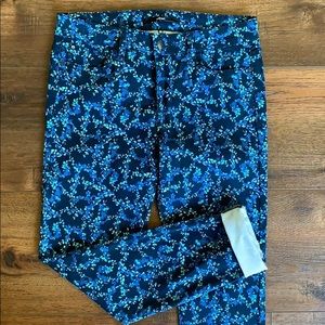 Else Blue Floral Print Skinny Jeans